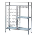 Derion Glass Shelf Serving Cart with Casters Chrome - Furniture Now (CA)