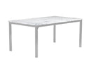 Athena Rectangle Dining Table with Marble Top Chrome - Furniture Now (CA)