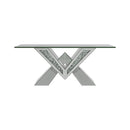 Taffeta V-shaped Coffee Table with Glass Top Silver - Furniture Now (CA)