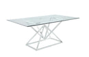 Beaufort Rectangle Glass Top Dining Table Chrome - Furniture Now (CA)