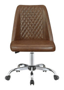 Althea Upholstered Tufted Back Office Chair Brown and Chrome - Furniture Now (CA)