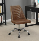 Althea Upholstered Tufted Back Office Chair Brown and Chrome - Furniture Now (CA)