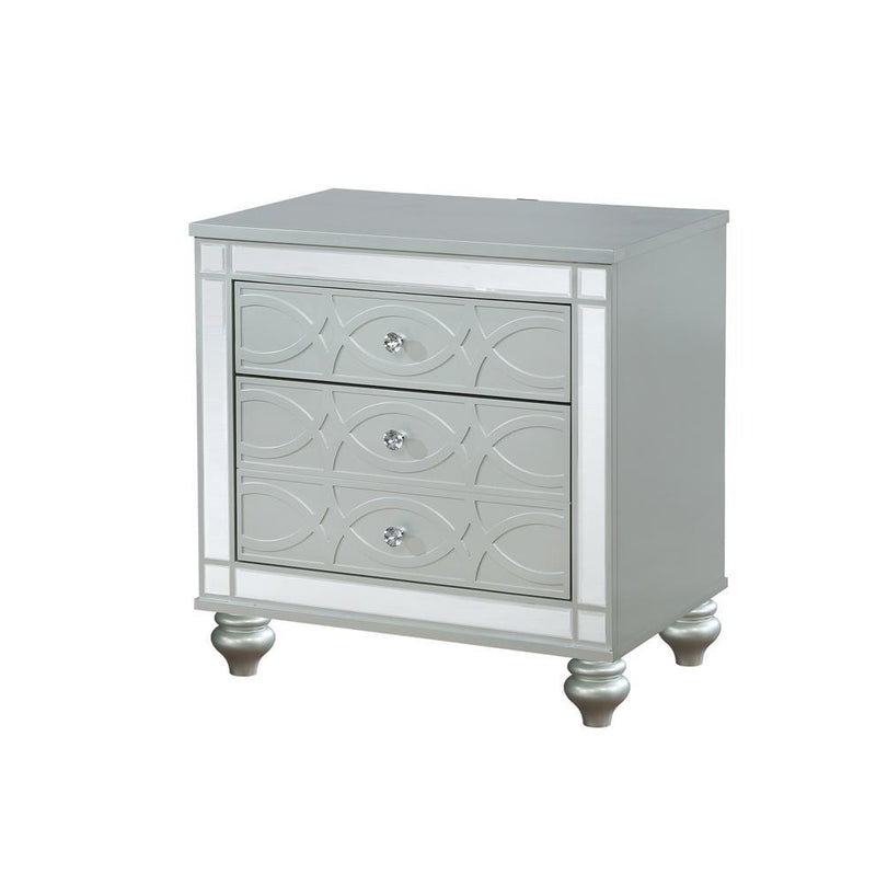 Gunnison 2-drawer Nightstand Silver Metallic - Furniture Now (CA)