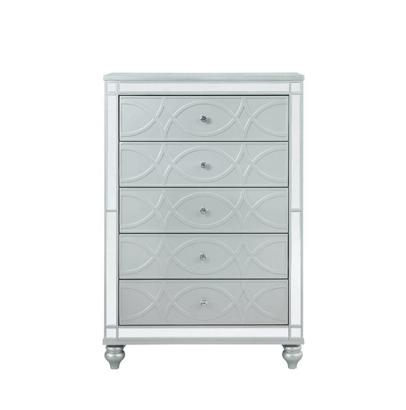 Gunnison 5-drawer Chest Silver Metallic - Furniture Now (CA)