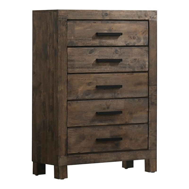 Woodmont 5-drawer Chest Rustic Golden Brown - Furniture Now (CA)
