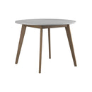 Breckenridge Round Dining Table Matte White and Natural Oak - Furniture Now (CA)