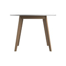 Breckenridge Round Dining Table Matte White and Natural Oak - Furniture Now (CA)