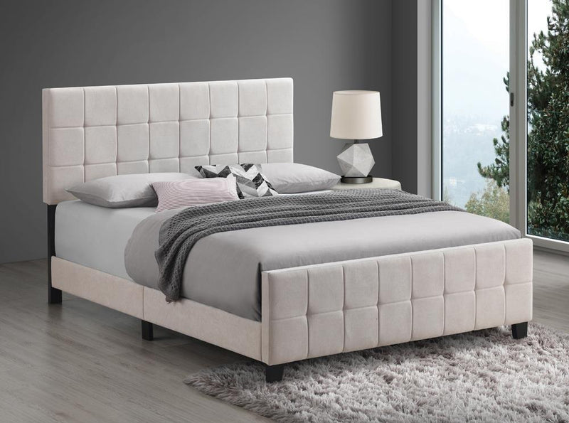 Fairfield Eastern King & Queen Upholstered Panel Bed Beige & Grey - Furniture Now (CA)
