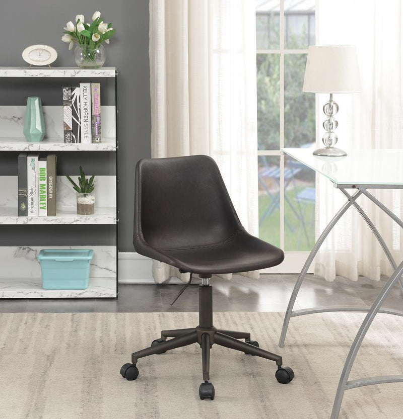 Carnell Adjustable Height Office Chair with Casters Brown and Rustic Taupe - Furniture Now (CA)