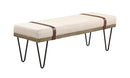 Austin Upholstered Bench Beige and Black - Furniture Now (CA)