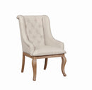 Brockway Tufted Arm Chairs Cream and Barley Brown (Set of 2) - Furniture Now (CA)