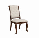Brockway Tufted Dining Chairs Cream and Antique Java (Set of 2) - Furniture Now (CA)
