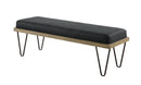 Chad Upholstered Bench with Hairpin Legs Dark Blue - Furniture Now (CA)