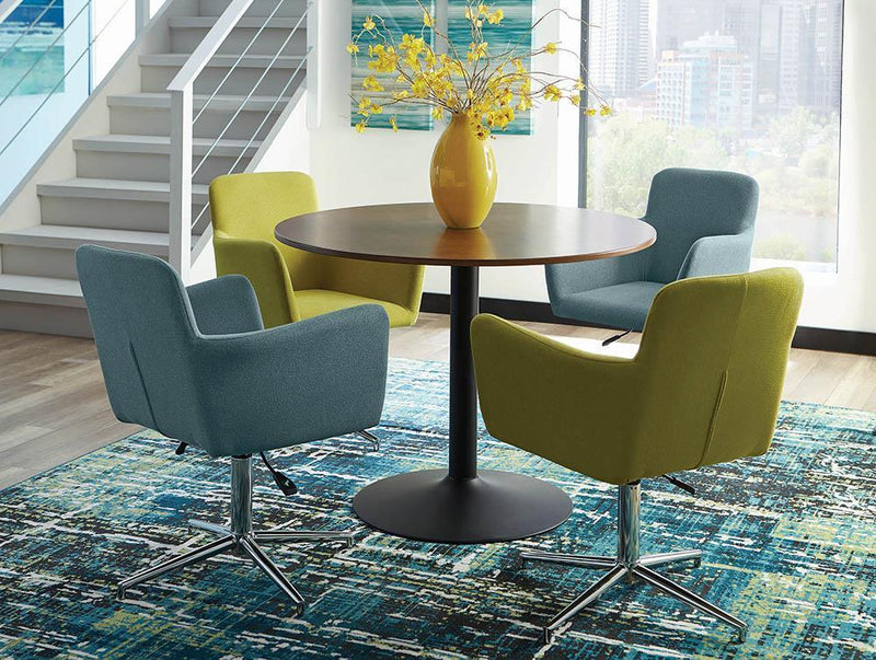 Cora Round Dining Table Walnut and Black - Furniture Now (CA)