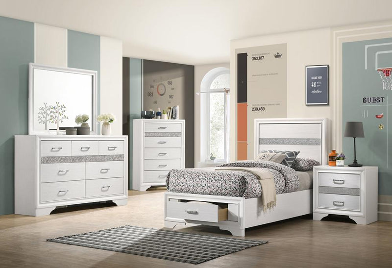 Miranda Full & Twin Storage Bed White - Furniture Now (CA)