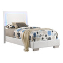Felicity Full & Twin Panel Bed with LED Lighting Glossy White - Furniture Now (CA)