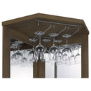 Alviso Corner Bar Cabinet with Stemware Rack Rustic Oak - Furniture Now (CA)