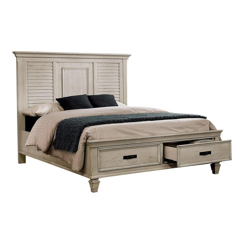 Franco Eastern King & Queen Storage Bed Antique White - Furniture Now (CA)