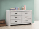 Brantford 6-drawer Dresser Coastal White - Furniture Now (CA)