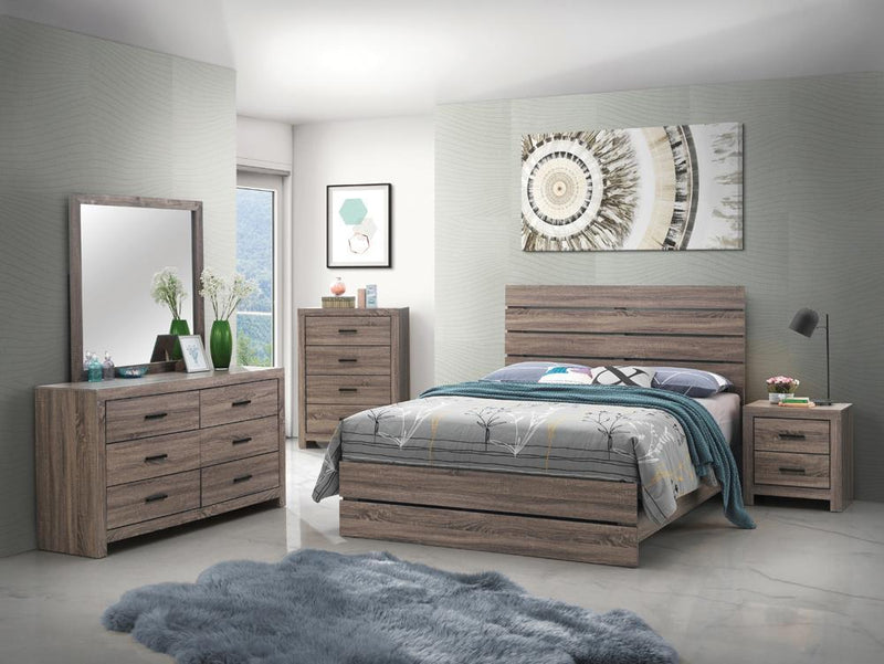 Brantford Eastern King & Queen Panel Bed Barrel Oak - Furniture Now (CA)