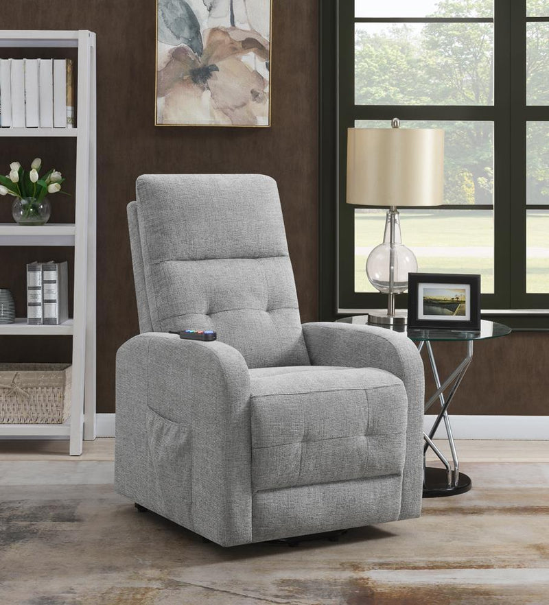 Howie Tufted Upholstered Power Lift Recliner Grey - Furniture Now (CA)