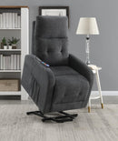 Howie Tufted Upholstered Power Lift Recliner Charcoal - Furniture Now (CA)