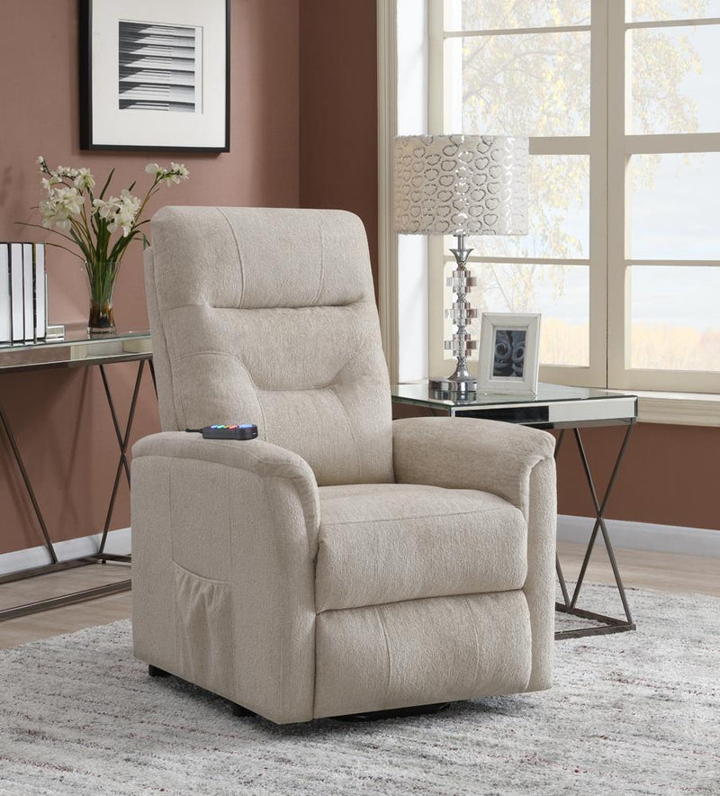 Henrietta Power Lift Recliner with Storage Pocket Beige - Furniture Now (CA)