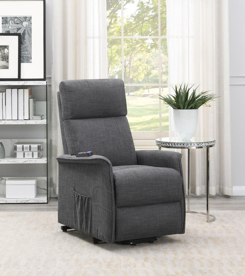 Herrera Power Lift Recliner with Wired Remote Charcoal - Furniture Now (CA)