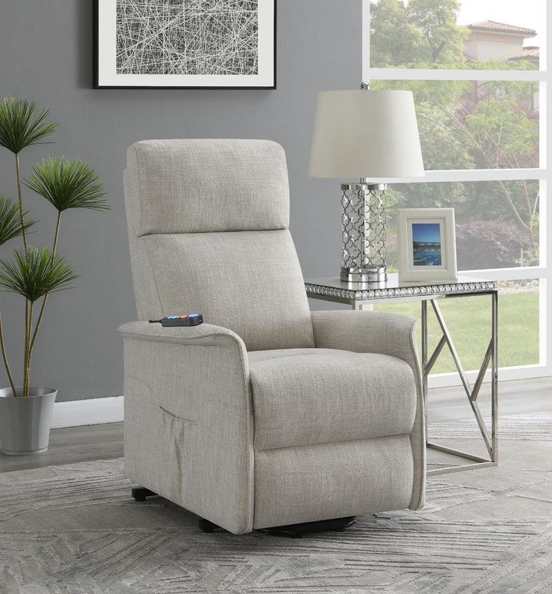 Herrera Power Lift Recliner with Wired Remote Beige - Furniture Now (CA)
