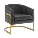 Joey Tufted Barrel Accent Chair Dark Grey and Gold - Furniture Now (CA)