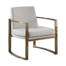 Cory Concave Metal Arm Accent Chair Cream and Bronze - Furniture Now (CA)