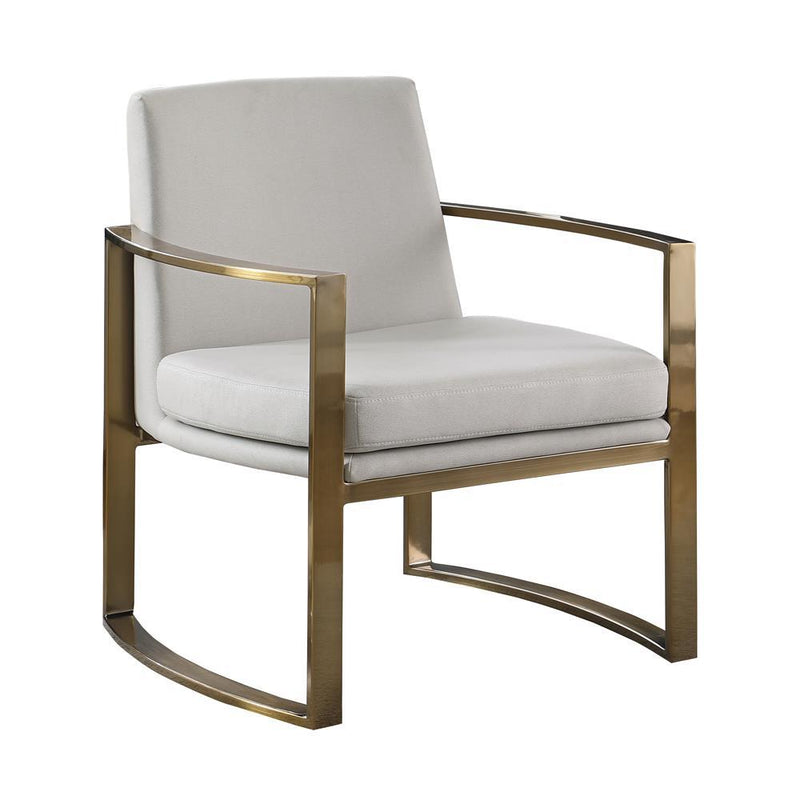 Cory Concave Metal Arm Accent Chair Cream and Bronze - Furniture Now (CA)