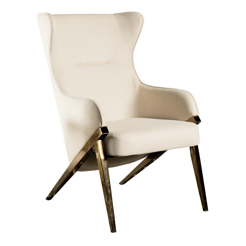 Walker Upholstered Accent Chair Cream and Bronze - Furniture Now (CA)