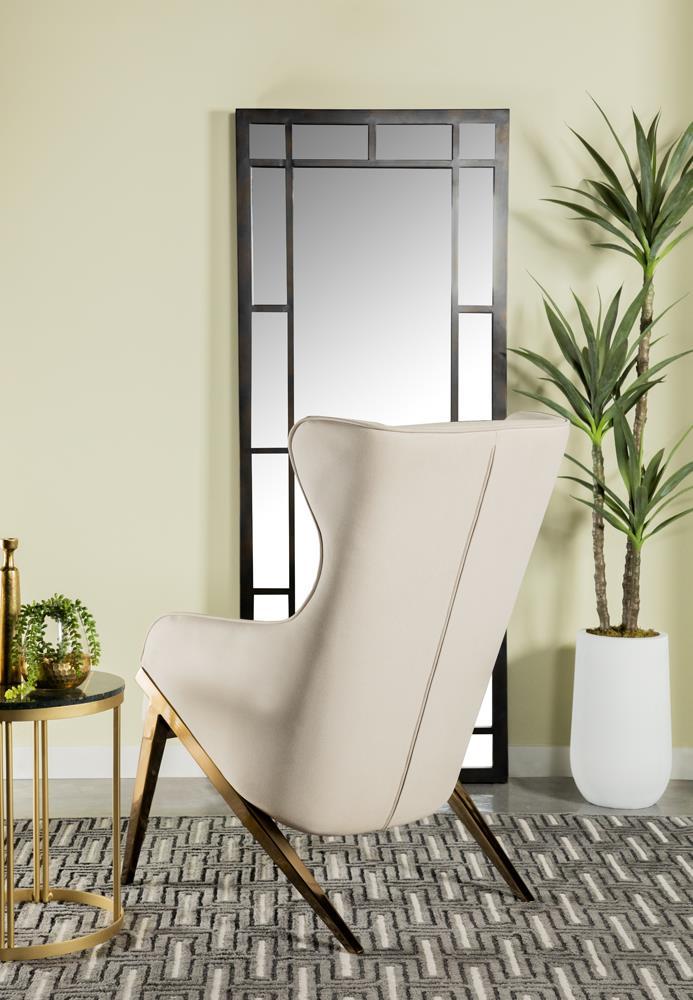 Walker Upholstered Accent Chair Cream and Bronze - Furniture Now (CA)