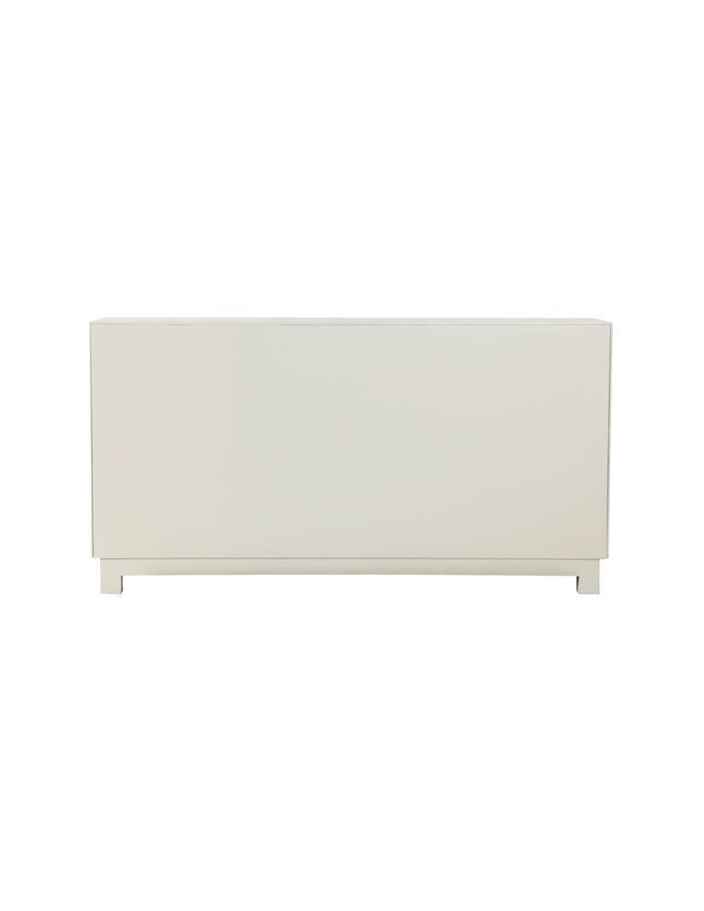 Voula Rectangular 4-door Accent Cabinet White and Gold - Furniture Now (CA)