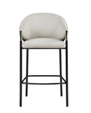 Chadwick Sloped Arm Bar Stools Beige and Glossy Black (Set of 2) - Furniture Now (CA)