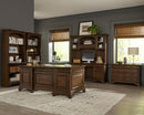Hartshill Executive Desk with File Cabinets Burnished Oak - Furniture Now (CA)