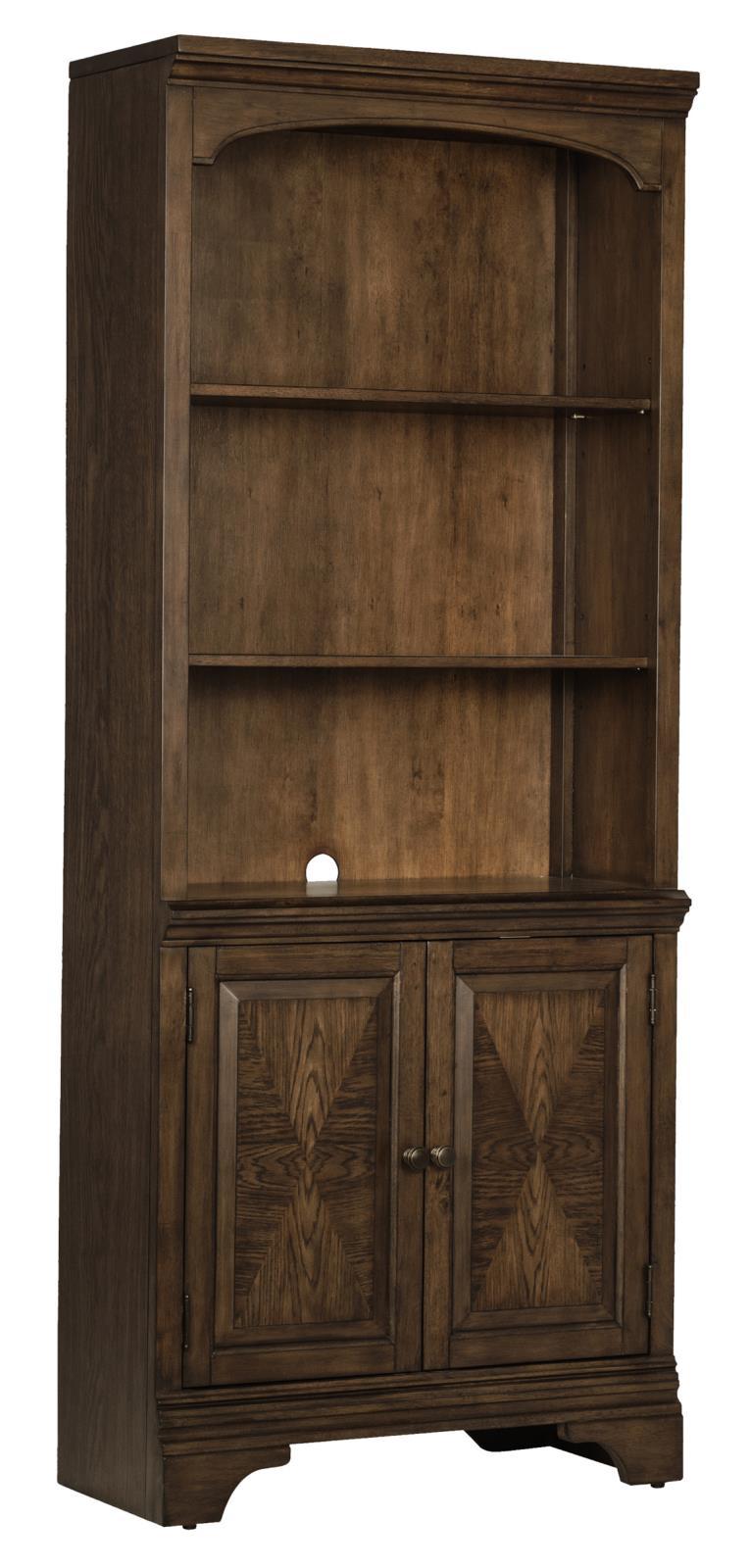 Hartshill Bookcase with Cabinet Burnished Oak - Furniture Now (CA)