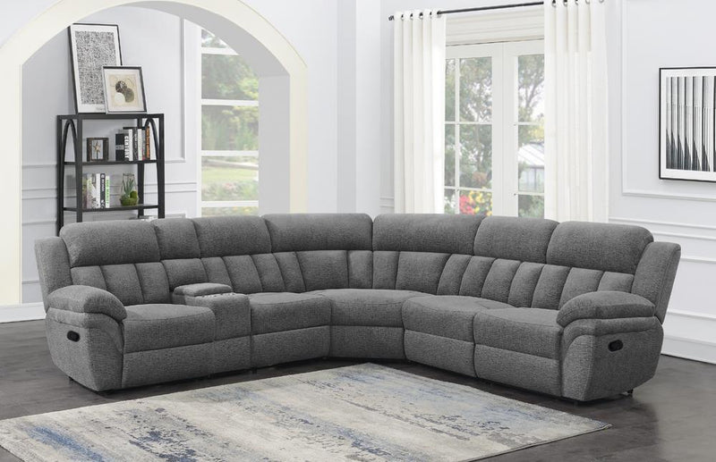 Bahrain 6-piece Upholstered Motion Sectional Charcoal - Furniture Now (CA)