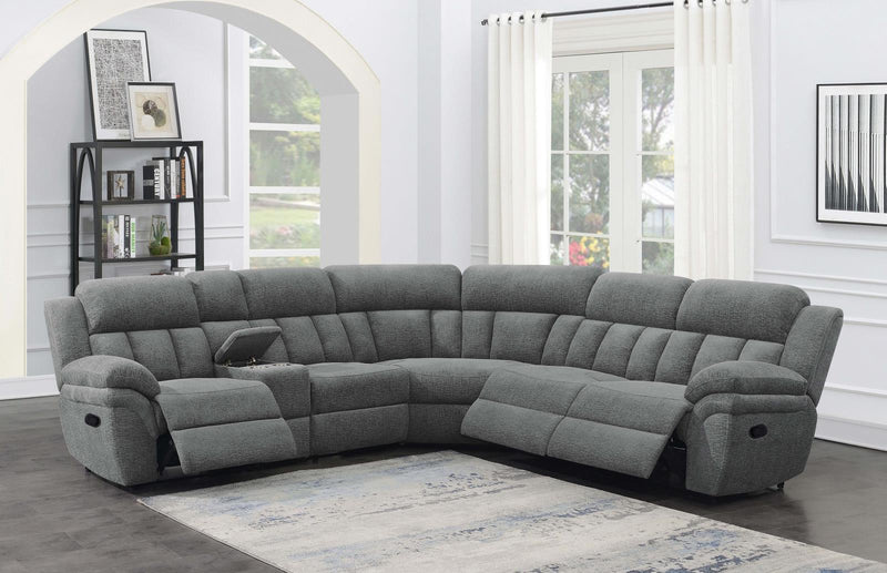 Bahrain 6-piece Upholstered Motion Sectional Charcoal - Furniture Now (CA)