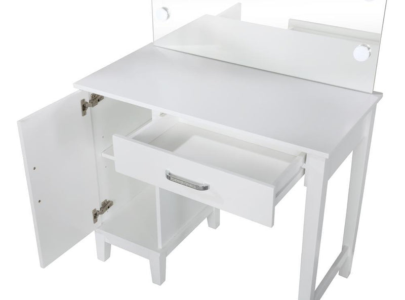 Elijah Vanity Set with LED Lights White and Dark Grey - Furniture Now (CA)