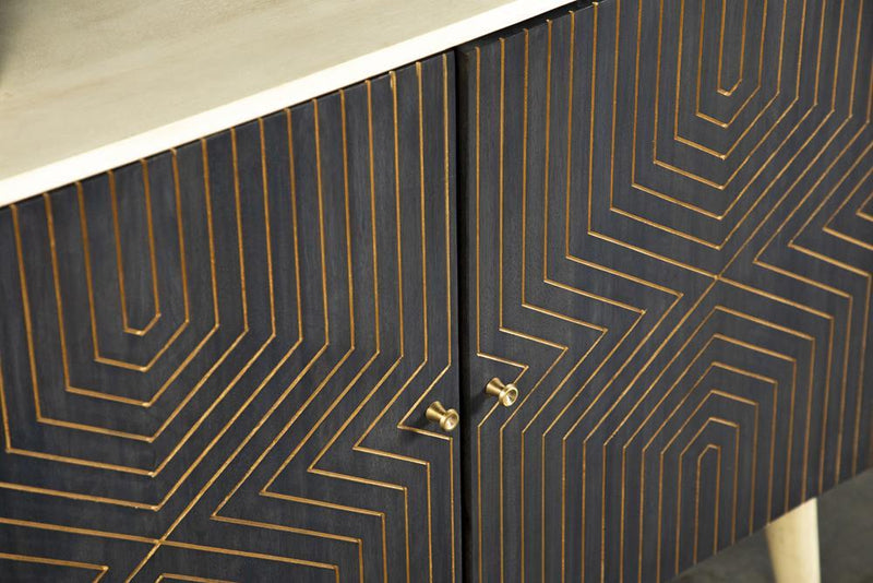 Ixora 2-door Accent Cabinet White Washed and Black - Furniture Now (CA)