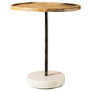 Ginevra Round Wooden Top Accent Table Natural and White - Furniture Now (CA)