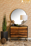 Zara 2-door Accent Cabinet Black Walnut and Gold - Furniture Now (CA)