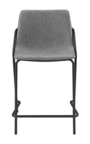Earnest Solid Back Upholstered Counter Height Stools Grey and Black (Set of 2) - Furniture Now (CA)