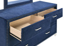 Melody 6-drawer Upholstered Dresser Pacific Blue - Furniture Now (CA)