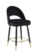 Lindsey Arched Back Upholstered Counter Height Stools Black (Set of 2) - Furniture Now (CA)