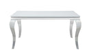 Carone Rectangular Glass Top Dining Table White and Chrome - Furniture Now (CA)