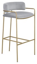 Comstock Upholstered Low Back Stool Grey and Gold - Furniture Now (CA)