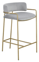 Comstock Upholstered Low Back Stool Grey and Gold - Furniture Now (CA)